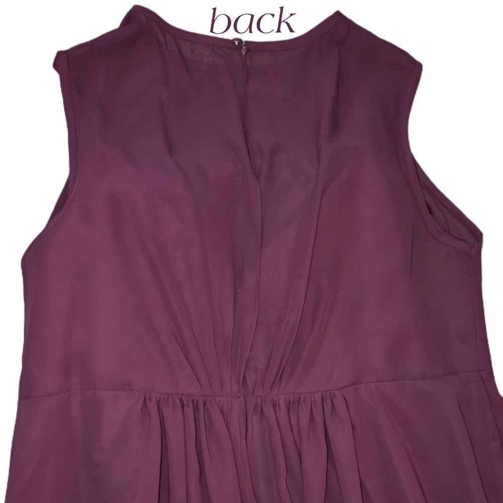 NWT Duntery Purple Chiffon Floor Length Bridesmaid Dress, Plus Size 24 - Picture 9 of 13